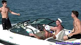 Uncaring seafaring man outdoor orgy with Chip Young